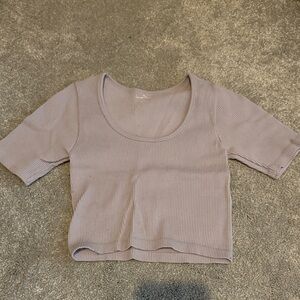 Love Tree Lavender Ribbed Crop Top